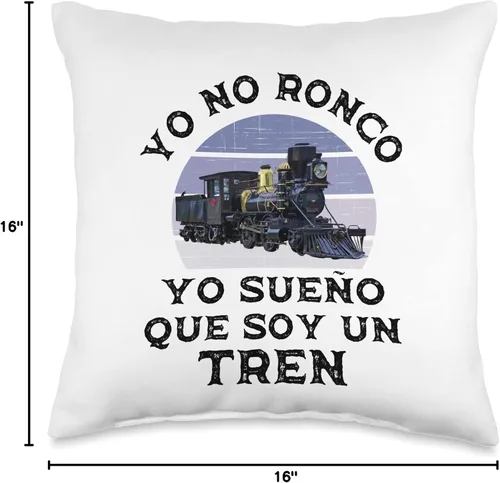 Miniatura 4 de Ropa Para Amantes Del Tren para Adultos y Niños Yo No Ronco Sueño Que Soy Un para Amantes del Tren - Almohada (16 x 16 pulgadas), multicolor