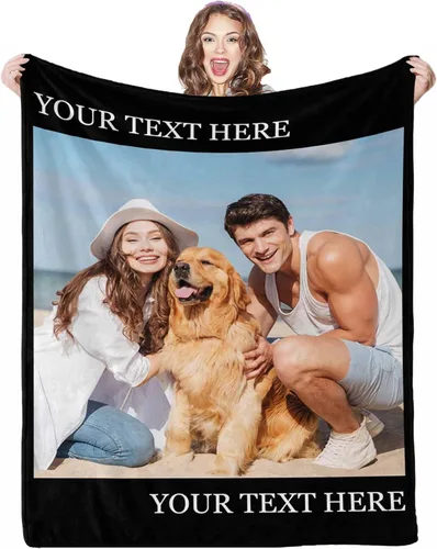 Miniatura 11 de Manta de fotos personalizada, 4 fotos, mantas personalizadas para mamá, abuela, esposa, mujeres de hija, hijo, marido, 8 tamaños 4 Fotos-1
