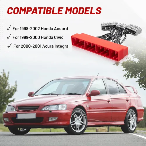 Miniatura 2 de RED WOLF Arnés de puente de conversión OBD2B a OBD1 ECU compatible con Honda Accord 1998-2002, Civic 1999-2000, Acura Integra 2000-2001, arnés