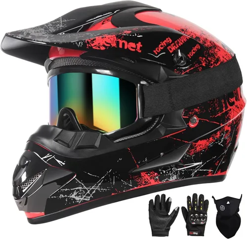 Miniatura 12 de SPARK - Cascos para bicicleta de montaña para niños, cascos de motocicleta para jóvenes, ATV, motocross, de cara completa, para hombres y mujeres