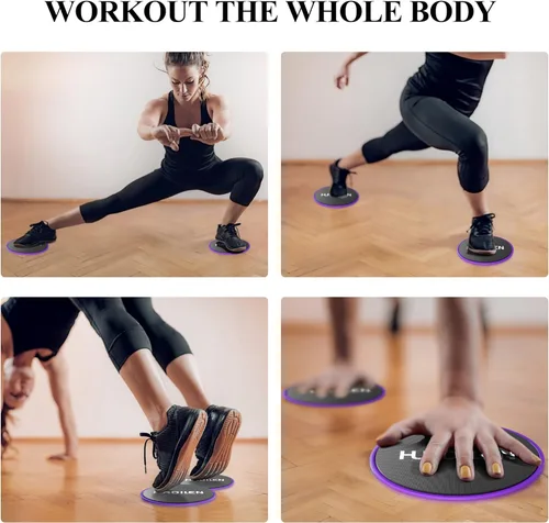Miniatura 4 de Deslizadores de núcleo, discos deslizantes de ejercicio de doble cara para uso en alfombras y suelos de madera dura, aparato de fitness ligero