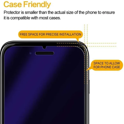 Miniatura 8 de para iPhone SE (2ª generación, 2020) [no para iPhone SE (1ª generación)], protector de pantalla de vidrio templado, antiluz azul [protección ocular]