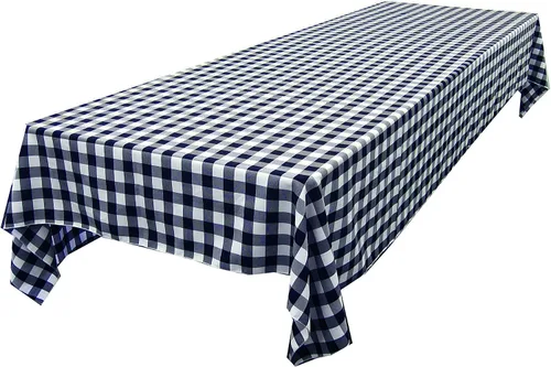Miniatura 29 de LA Linen Mantel rectangular de poliéster Gingham a cuadros 60 por 84 pulgadas, blanco y verde oscuro