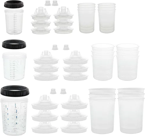 Miniatura 8 de Master Paint System MPS, juego de 4 vasos duros de tamaño estándar de 20 onzas (20.3 fl oz) y anillos de retención – 4 vasos duros y 4 anillos