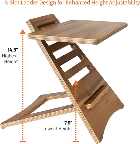 Miniatura 2 de Victor DC150A - Soporte ajustable para portátil de madera de acacia de alta altura, portátil, montaje rápido, perfecto para dormitorios, oficinas