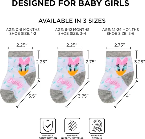 Miniatura 10 de Disney baby-boys Baby Girls & Boys Minnie Mouse, Mickey Mouse, Baby Shark, Justice League 10-pack Infant Sock 0-24 Months