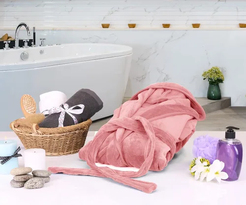 Miniatura 6 de NY Threads - Bata de baño de vellón con capucha para mujer, larga y afelpada