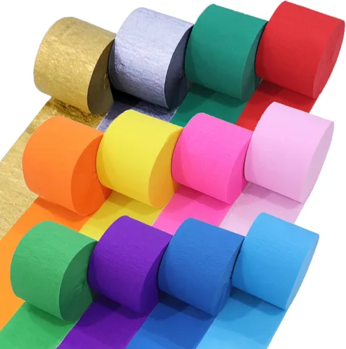 Miniatura 35 de 12 rollos de serpentinas de arcoíris únicos, paquete de 12 rollos de papel crepé arcoíris únicos de 984 pies para decoraciones de fiestas, Multicolor