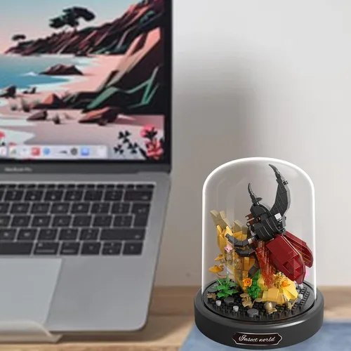 Miniatura 5 de Juego de construcción de bonsái de plantas de insectos, conjunto de mini animales amigos para adultos, regalo de colección de insectos para niños