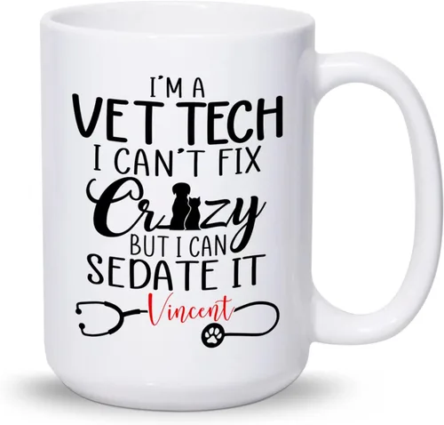 Miniatura 7 de Taza veterinaria personalizada, taza veterinaria de cuidado de animales, regalos para veterinarios, taza con nombre personalizado de veterinario