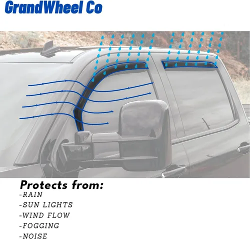 Miniatura 8 de Deflectores de ventana con tintado de humo en el canal de ventilación de ventana lateral deflectores protectores de lluvia compatibles con Chevrolet