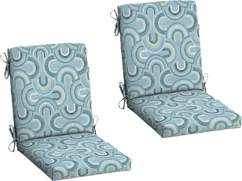 Miniatura 17 de ARDEN - Cojín para silla de comedor exterior de 20 x 20 pulgadas, resistente al agua y a la decoloración, textura verde azul pavo real