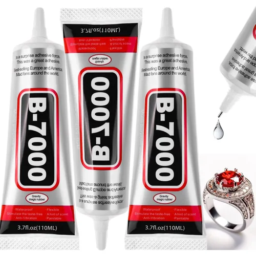 Miniatura 9 de 5 unidades de 0.5 onzas líquidas B7000 Super Glue, pegamento transparente B-7000 con diamantes de imitación, pegamento flexible para manualidades