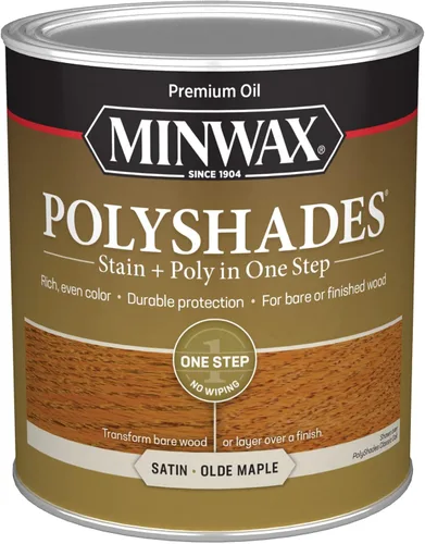 Miniatura 13 de Minwax PolyShades Tinte de Madera + Acabado de Poliuretano – Cuarto, Roble Misión, Brillo Mission Oak