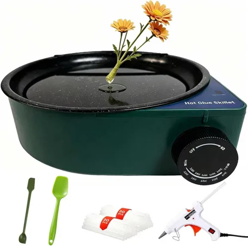 Miniatura 8 de Olla de pegamento caliente para manualidades con mini pistola de pegamento de 20 W y 40 varillas, macetas de pegamento para manualidades con diseño