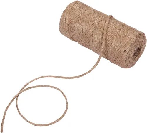 Miniatura 2 de Quotidian Rollos de cuerda de yute natural marrón de 3 capas de 1/6 pulgadas (0.2 in) 492 pies – Envoltura de cuadros para colgar jardinería