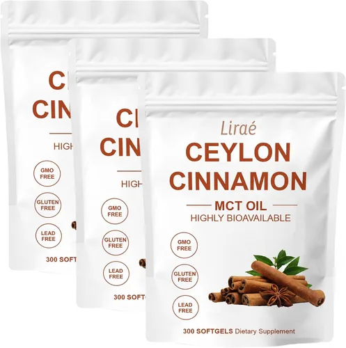 Miniatura 8 de LIRAE Ceilán Canela Ceilán Canela Geles Suaves Equivalentes con Aceite Mct, Extracto de Hierbas Altamente Biodisponible Sin OGM, Sin Gluten 300