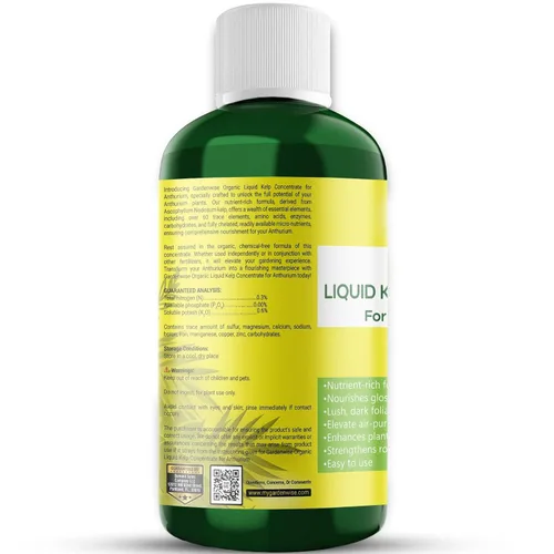 Miniatura 2 de GARDENWISE Fertilizante orgánico prémium de anturio de algas marinas – Alimento líquido para plantas de algas marinas – Potenciador de suelo rico