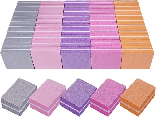 Miniatura 13 de Pulidores de uñas (paquete de 50), mini lima de uñas para uñas acrílicas y uñas naturales, bloque de pulido de uñas de grano 100/180, bloques