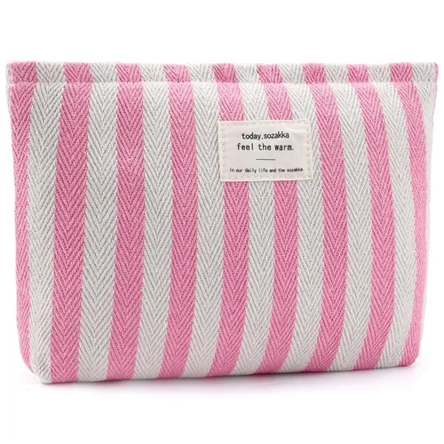 Miniatura 34 de Bolsa de maquillaje de flores para mujer, bonita bolsa de maquillaje para bolso, bolsa de cosméticos con cremallera, bolsa de cosméticos de lona
