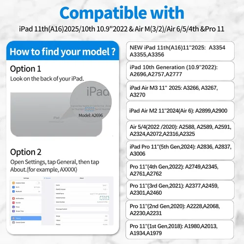 Miniatura 2 de SUPLIK Funda para Niños para Nuevo iPad 11ª Generación (A16) 11 pulgadas 2025 y 10ª Generación 10.9" 2022 y Air 11" 2025/2024 y Air 5ª/4ª