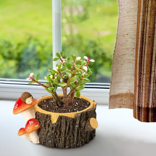 Miniatura 5 de Macetas para Suculentas con Forma de Erizo con Orificio de Drenaje, Macetas para Plantas de Interior/Cactus/Suculentas, Maceta de Interior Regalo