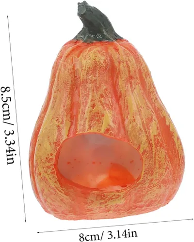 Miniatura 2 de Decoración de acuario de calabaza de resina, decoración de acuario de Halloween, forma de calabaza, cueva, pecera, seguro, agujero oculto, cosecha