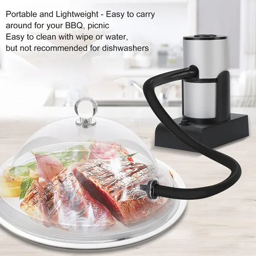Miniatura 5 de Ahumador de alimentos, infusor portátil de humo de alimentos, máquina eléctrica ligera para ahumar pescados, mariscos, gastronomía molecular