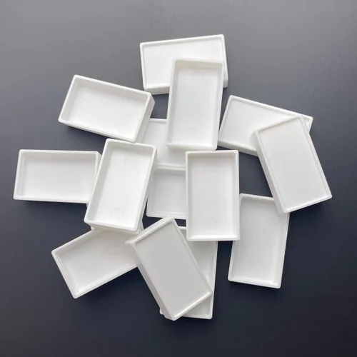 Miniatura 24 de FCLUB 100 medias sartenes vacías para acuarela, de plástico blanco de 0.06 onzas líquidas, esquinas redondeadas para paleta de pintura