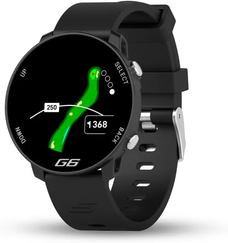 Reloj GPS Shot Scope G6, más de 38,000 campos precargados, mapas completos de hoyos, 2 juegos de correas (negro y gris), pantalla a color, reloj de