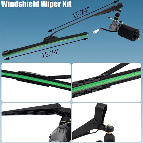 Miniatura 5 de Kit de limpiaparabrisas eléctrico UTV, kit de motor de limpiaparabrisas universal, kit de limpiaparabrisas eléctrico de 12 V para UTV, kit