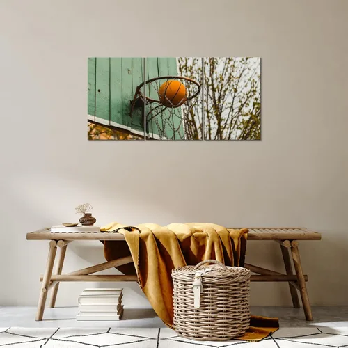 Miniatura 3 de KAWAHONE Arte de Lienzo de Baloncesto para Pared - Arte de Lienzo Deportivo Cuadros de Cancha y Aro de Baloncesto para Pared - Obra de Arte Temática