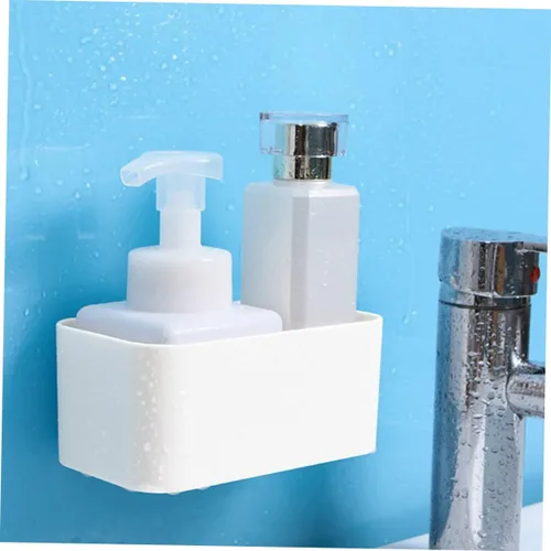 Miniatura 3 de Estante de almacenamiento montado en la pared, paquete de 4 contenedores flotantes adhesivos sin perforaciones, organizador compacto