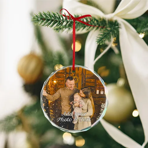 Miniatura 5 de Adorno de Navidad personalizado con foto, adornos de imagen personalizados para Navidad 2026, adorno colgante conmemorativo personalizado