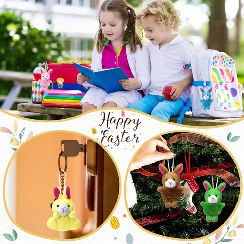 Miniatura 2 de Deekin Paquete de 100 mini animales de peluche a granel, juguetes de animales de peluche pequeños, juego de llaveros de animales de peluche, premios