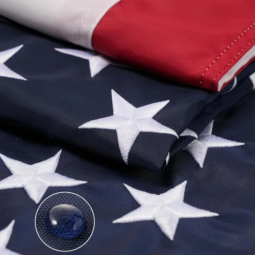 AZCOVER - Bandera estadounidense de 10 x 15 pies para exteriores, estrellas bordadas y rayas cosidas, bandera estadounidense de nailon 210D con
