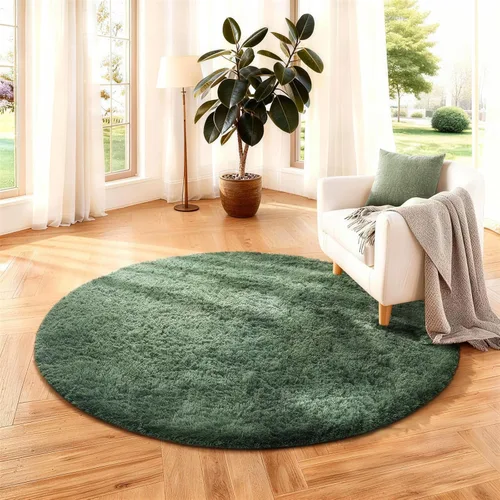 Miniatura 42 de Ophanie Alfombra Verde de Césped, Alfombras de Área para Dormitorio, Alfombra Shag Esponjosa de 4x6 pies, Suave Peluda Afelpada Linda para Niños 7
