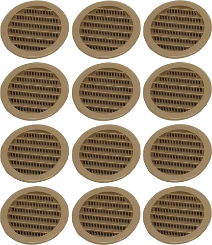 Miniatura 13 de Cubierta redonda de rejilla de rejilla de reptil de rejilla de ventilación de aire de plástico verde o bronceado de 2 pulgadas (6, bronceado)