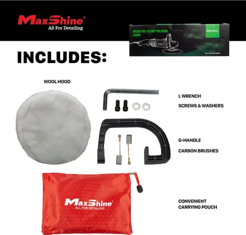 Miniatura 3 de Maxshine Pulidora rotativa M1300 Pro de 7 pulgadas, 1300 W, 6 velocidades, rosca de 5/8 pulgadas, herramienta de detallado automático para 7" M1300