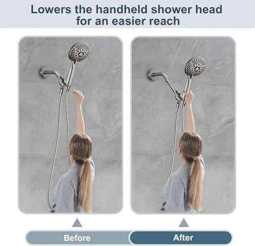Miniatura 5 de BRIGHT SHOWERS Brazo Extensor de Ducha para Cabezal de Lluvia y de Mano, Brazo de Extensión de Cabezal de Ducha de 4 Pulgadas, Extensión de Tubo