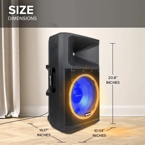 Miniatura 7 de Gemini - Altavoz PA alimentado de 15 pulgadas, altavoz PA Bluetooth de 2200 W con mezclador, entradas XLR, altavoces DJ activos para fiestas
