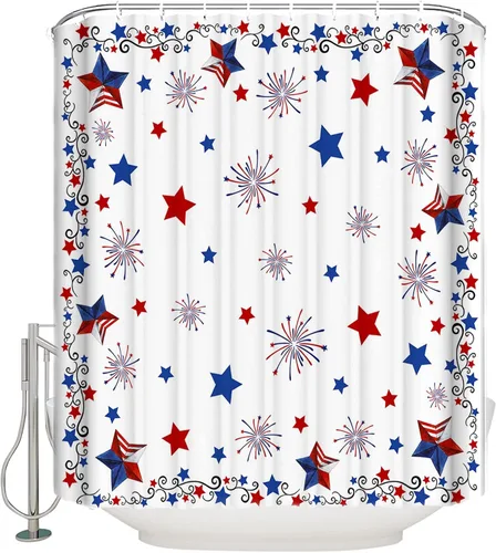 Miniatura 12 de LooPoP Cortina de ducha de Pascua con ganchos, tela impermeable, diseño de flores, zanahoria, conejo, juego de cortinas de ducha para baño, bañeras
