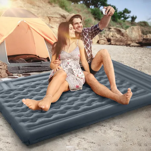 Miniatura 8 de FNARMW Almohadilla de Dormir Doble para Acampar, Autoinflable de 6 pulgadas Extra-Gruesa para 2 Personas con Almohada Incorporada, Bomba de Pie