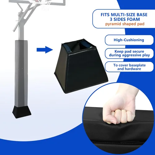 Miniatura 2 de Base acolchada de baloncesto de base cuadrada para baloncesto, almohadilla cuadrada de alta resistencia, para exteriores se adapta a 4 x 4 pulgadas