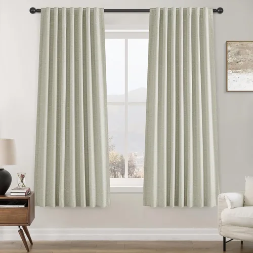 Miniatura 84 de Cortinas opacas de 54 pulgadas de largo para dormitorio, sala de estar, cortinas beige con aislamiento térmico, oscurecimiento de la habitación