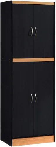 Hodedah Despensa de cocina de 4 puertas, 4 estantes, 5 compartimentos