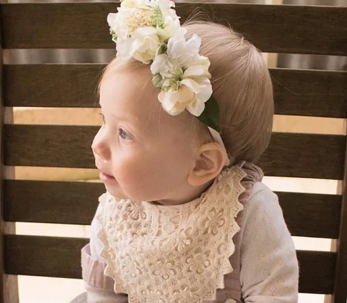 Miniatura 2 de Babero de bebé para niñas, babero de encaje suave para bebés de 0 a 12 meses, paquete de 2