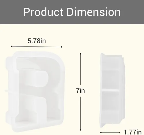 Miniatura 2 de Gartful Moldes Grandes de 7 Pulgadas para Letras de Resina, Moldes de Resina Epoxy en 3D con Alfabeto Capital R, Moldes de Resina Gruesa de la A a