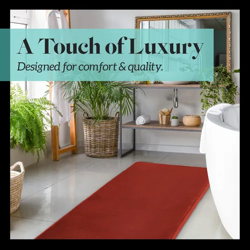 Miniatura 3 de Alfombra de Baño de Espuma Viscoelástica Antideslizante Absorbente Súper Acogedora de Terciopelo para Baño (17 pulgadas X 24 pulgadas, Autumn Glaze)