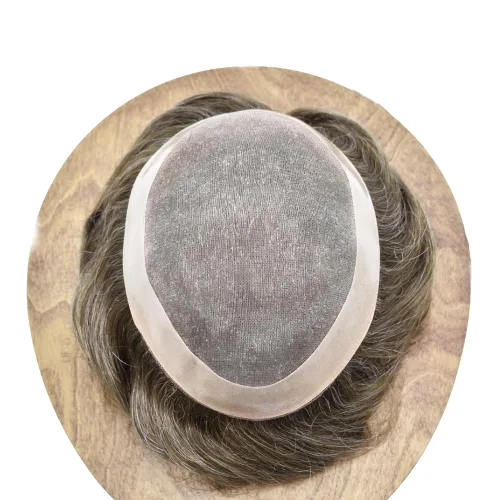 Miniatura 5 de Tupé para hombre, piezas de cabello humano real, sistema de reemplazo de cabello fino mono para hombres, postizo para hombres, prótesis de cabello